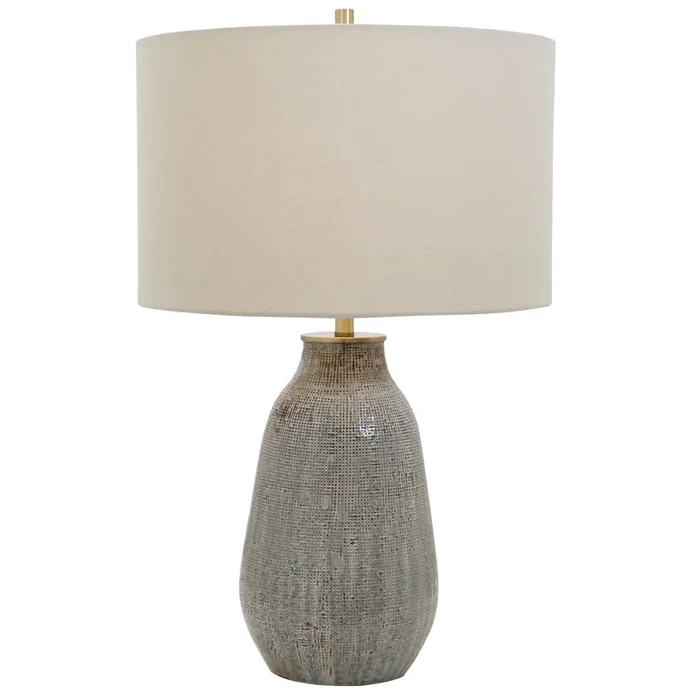 Monacan Gray Textured Table Lamp