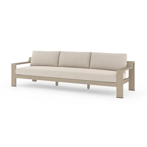 Monterey Outdoor Sofa 106″, Washed Brown & Sand