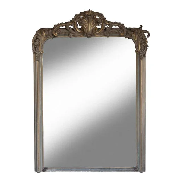 Monumental Antique French Over Mantle Mirror