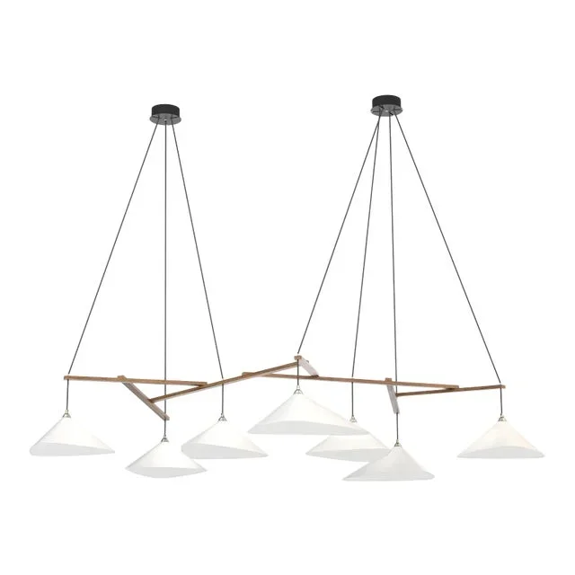 Monumental Daniel Becker ‘Emily 7’ Chandelier in White and Oak for Moss Objects