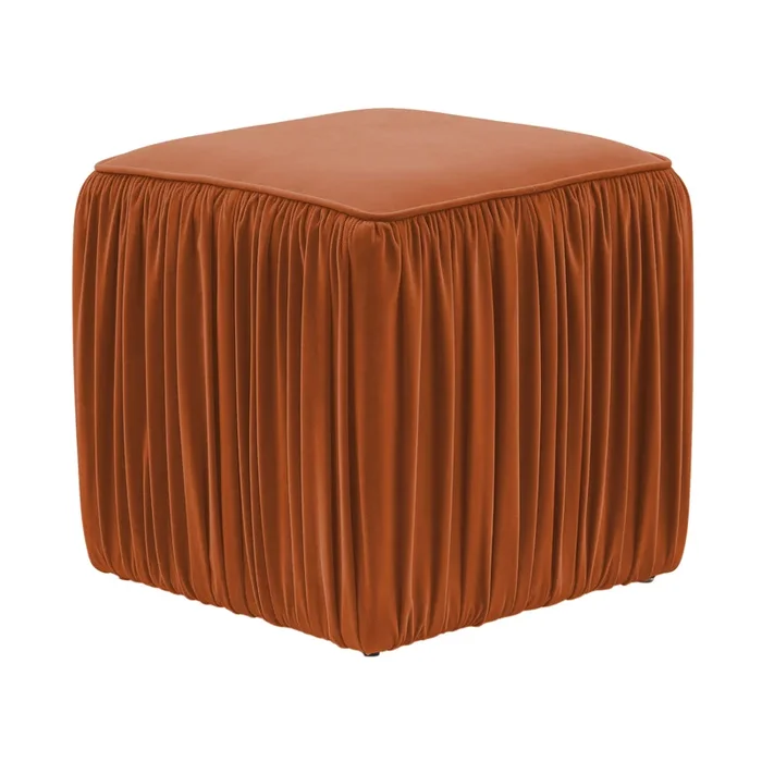 Morgan Pleated Velvet Ottoman