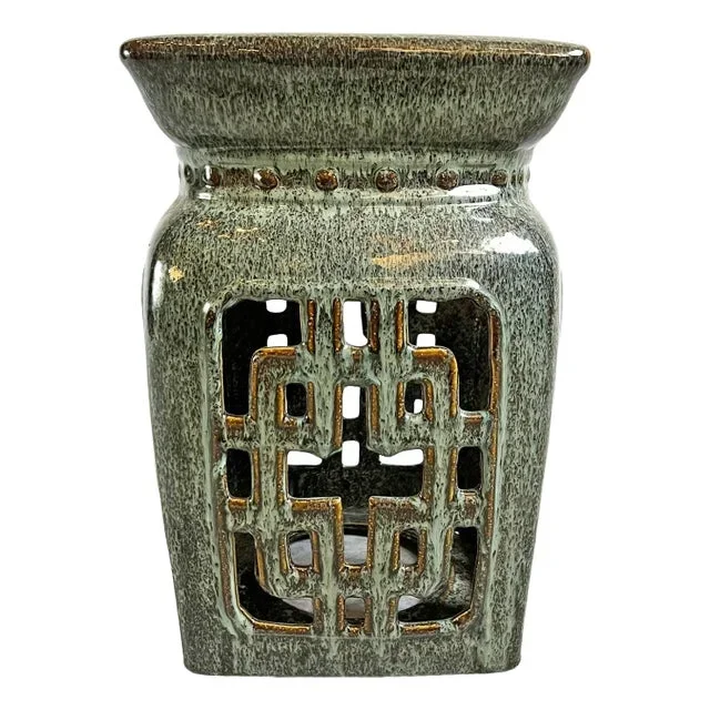 Moss Green Ceramic Garden Stool