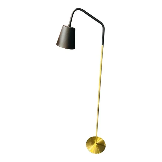 Mosspen Matte Black and Brass Contemporary Floor Lamp