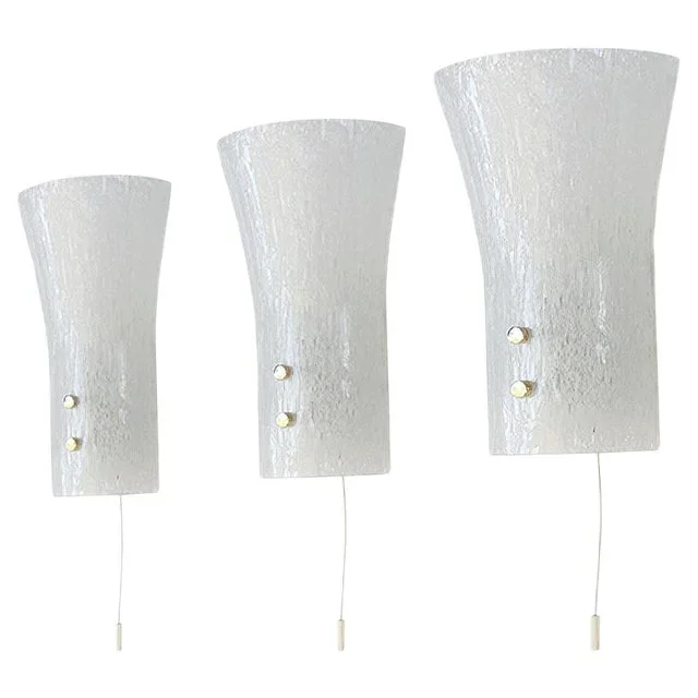 Murano Glass Wall Sconces from Doria, 1960s, Set of 3