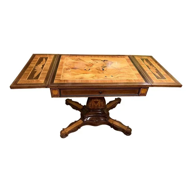 Museum Quality Charles X Style Napoleon Inlaid Table After Jacques-Louis David