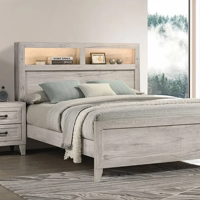 Mysen White Wash Full Bed