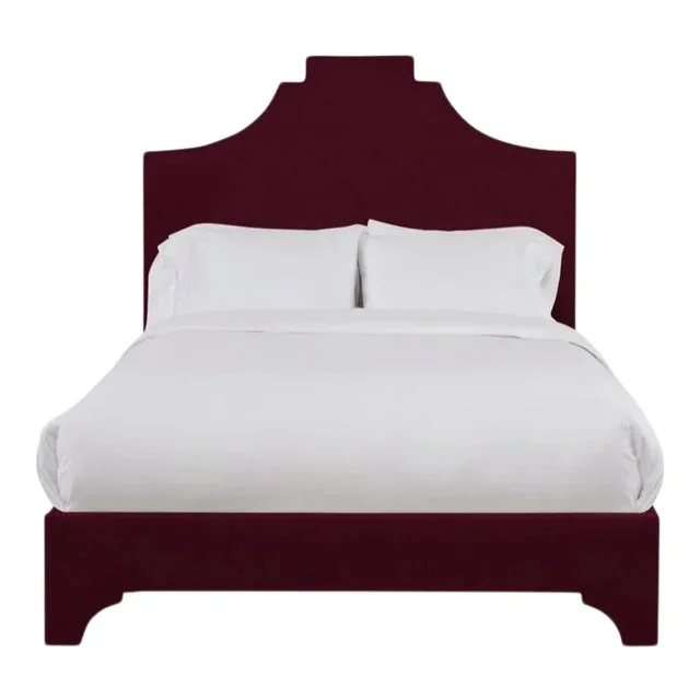 Nadine Queen Bedframe, Wine Velvet