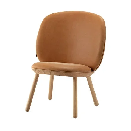 Naïve Low Chair in Vintage Cognac Leather by etc.etc. for Emko
