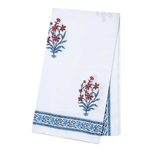 Nargis 4-Seat Orange & Blue Tablecloth