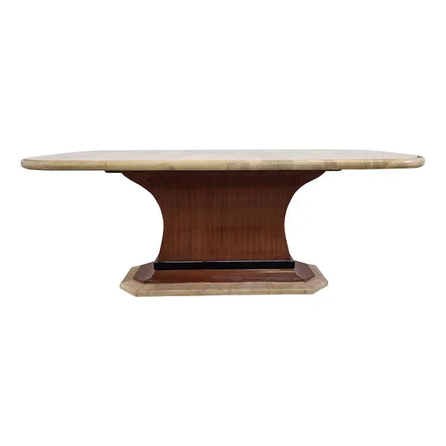 Natural Parchment Table with Rounded Edges, 1980s
