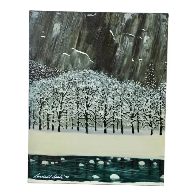 Nature Landscape Painting – Original Acrylic Art by Randell Seals 16×20 Inches, Scenic Decor Forest Wall Art 1998