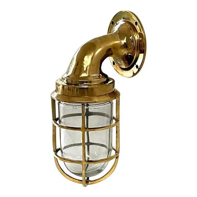Nautical Solid Brass Passageway Light Bulkhead Maritime Navigation Wall Mount Light