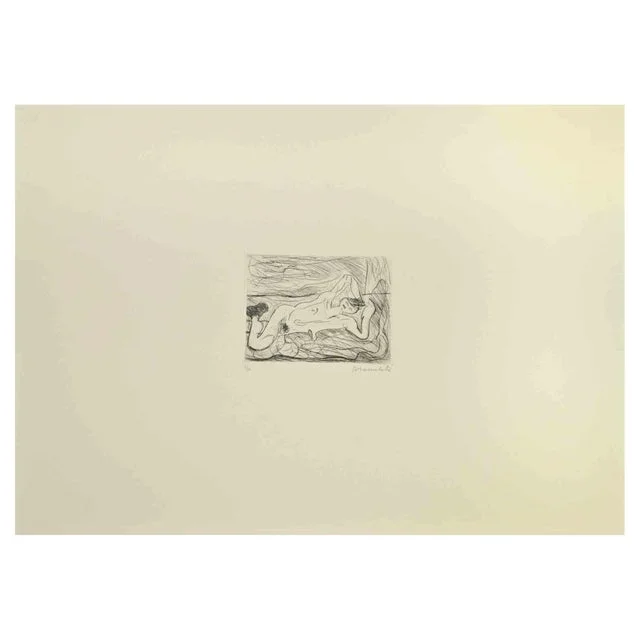 Nazareno Gattamenata, Figure, Etching, 1970s