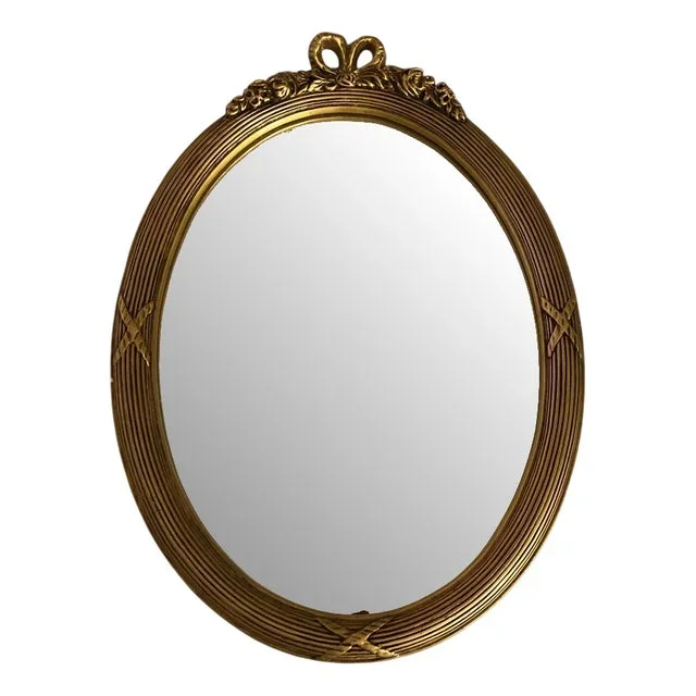 Neoclassical Oval Gilt Wall Mirror, 1900s