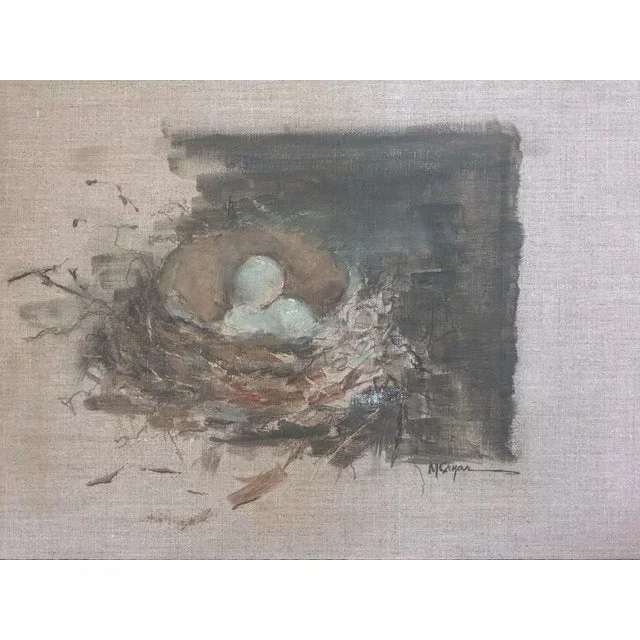 “Nest With Robins Eggs” Original Oil Painting on Linen