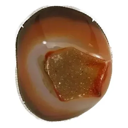 New Diamonds Large Agate Geode 18k White Gold Ladies Ring Size 6.25