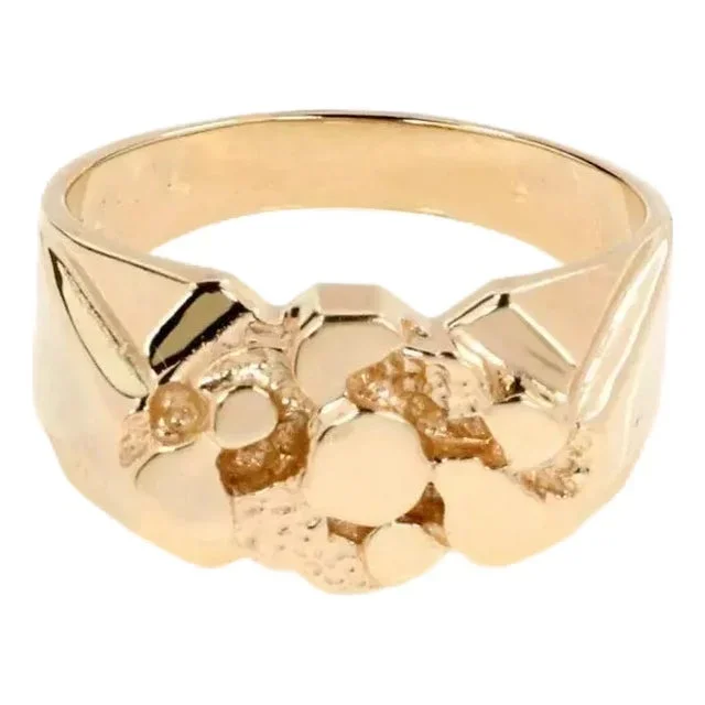 New Men’s Nugget Ring 14k Yellow Gold Size – 9