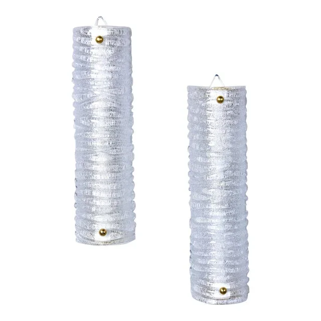 New Murano Glass Graniglia Crystal Sconces – Pair