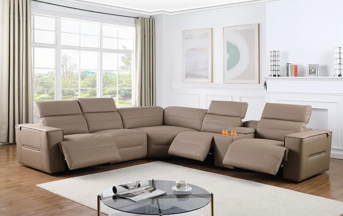 Nexus Brown 6-Piece Power Reclining Sectional
