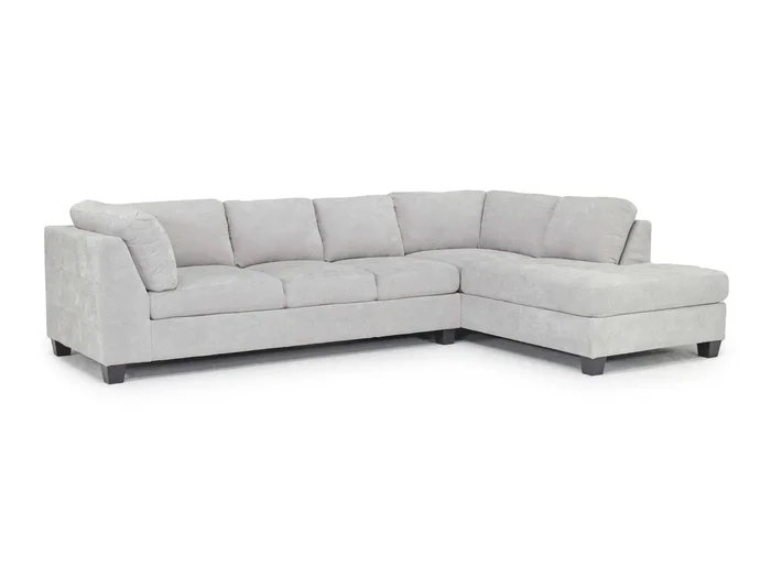 Noble Sofa Chaise Sectional in Parika Gray, Right Facing
