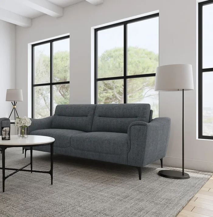 Nolan Charcoal Sloped Track Arm Sofa