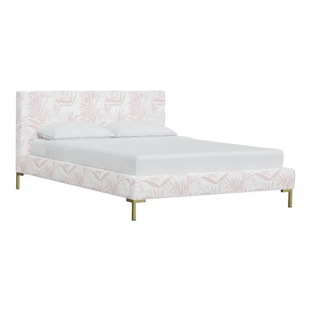 Norah Platform Bed in Blush Cali Palm, Full/Double