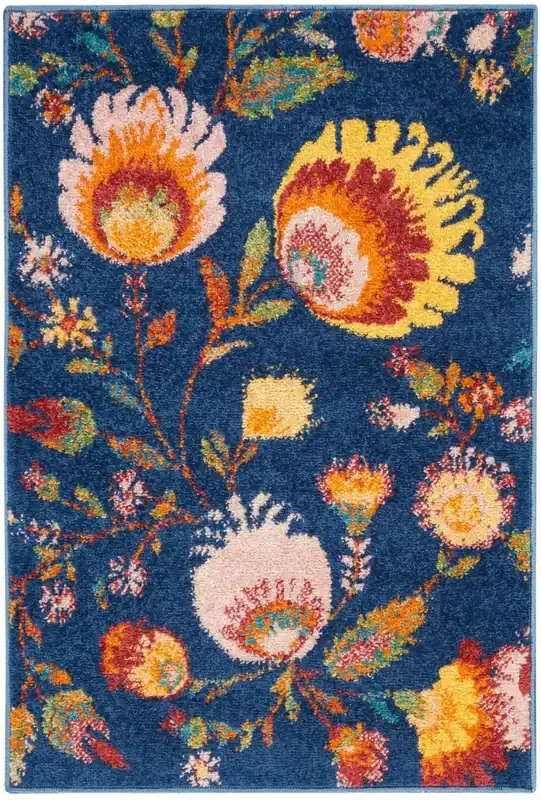 Nourison Allur Alr08 Navy Multicolor Area Rugs