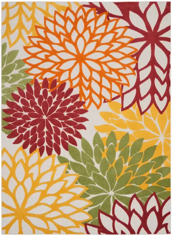 Nourison Aloha Alh05 Red Multi Colored Area Rugs