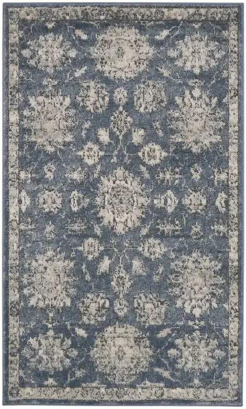 Nourison Concerto Cnc06 Blue Beige Area Rug – 3‘ X 5‘ Rectangle