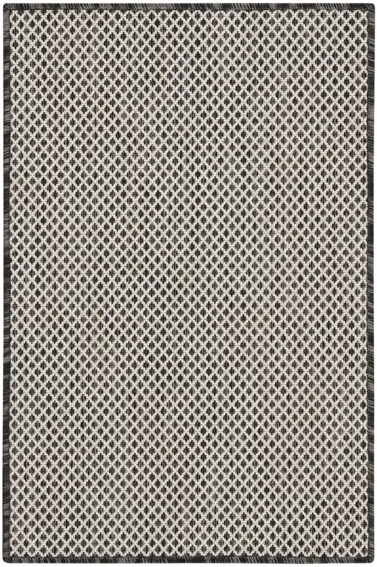 Nourison Courtyard Cou01 Ivory Charcoal Area Rugs