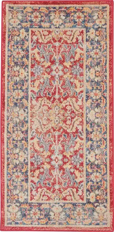 Nourison Global Vintage Glb02 Red Area Rugs