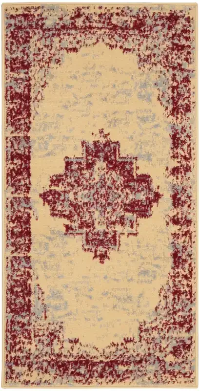 Nourison Grafix Grf14 Cream Red Area Rug – 2‘ X 4‘ Runner