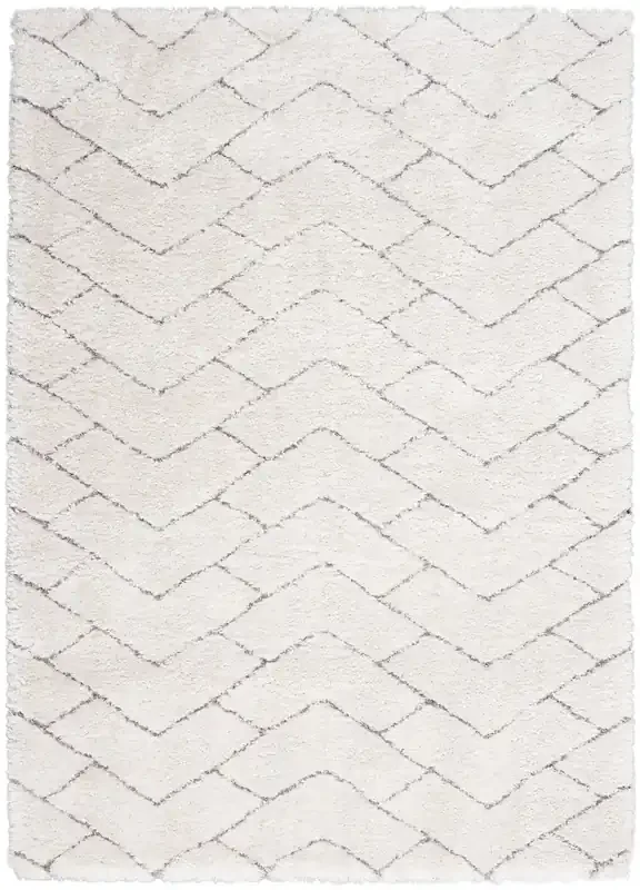 Nourison Luxurious Shag Lxr03 Ivory/grey Area Rugs