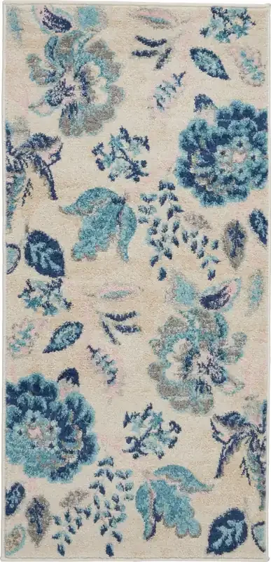 Nourison Tranquil Tra02 Ivory/light Blue Area Rugs