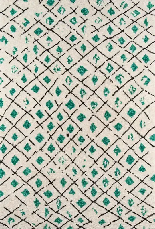 Novogratz Bungalow BUN-2 Green Table Tufted Area Rugs