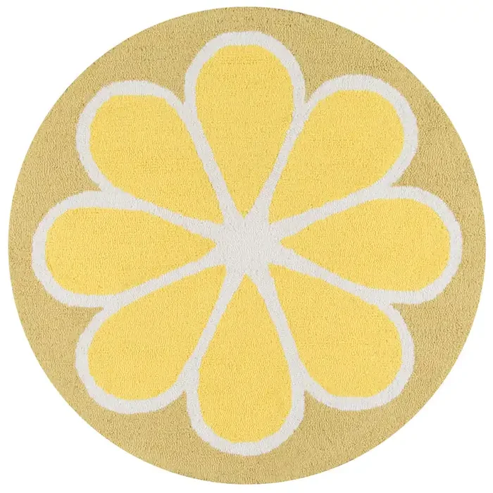 Novogratz Cucina CNA-1 Yellow Hand Hooked – 3‘ X 3‘ Round Area Rug