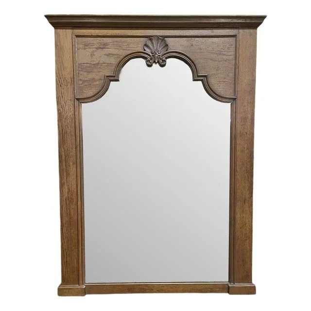 Oak Trumeau Mirror with Shell