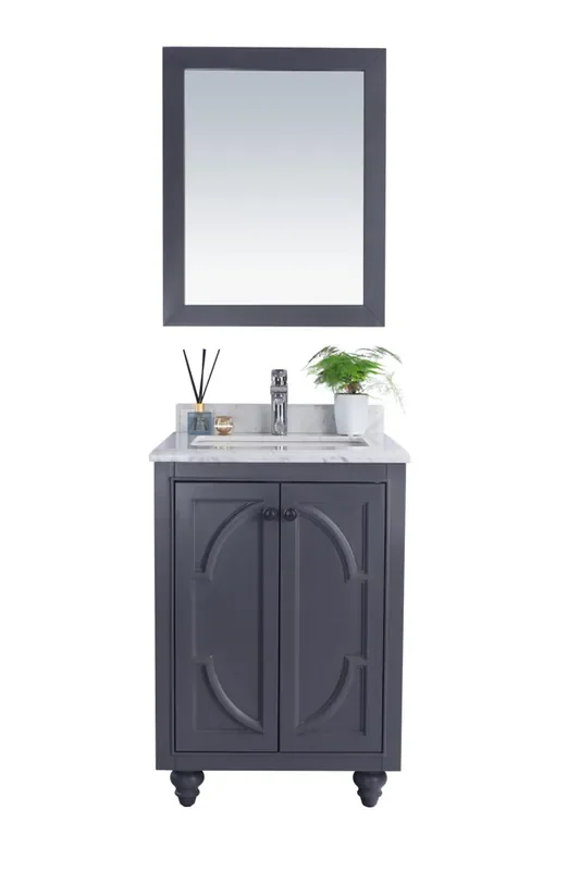 Odyssey – 24 – Maple Grey Cabinet + White Carrara Marble Countertop