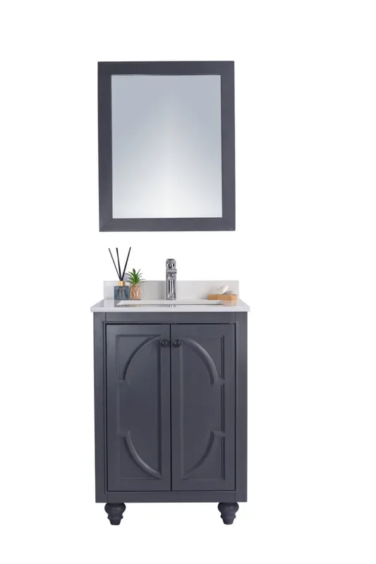 Odyssey – 24 – Maple Grey Cabinet + White Quartz Countertop