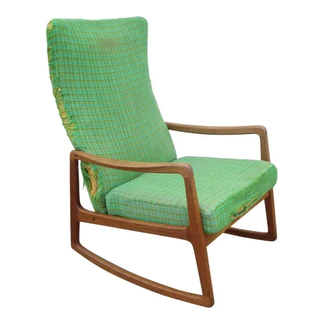 Ole Wanscher Attributed Fd160 High Back Teak Rocking Chair