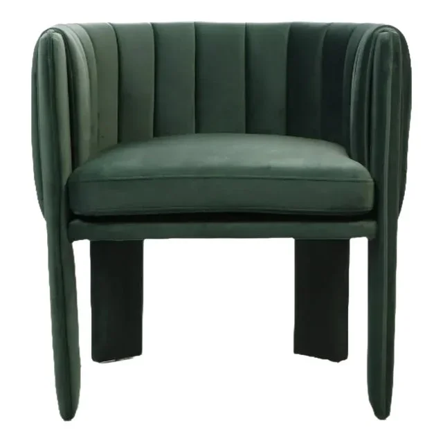 Olivia Channel Tufted Accent Chair in Green