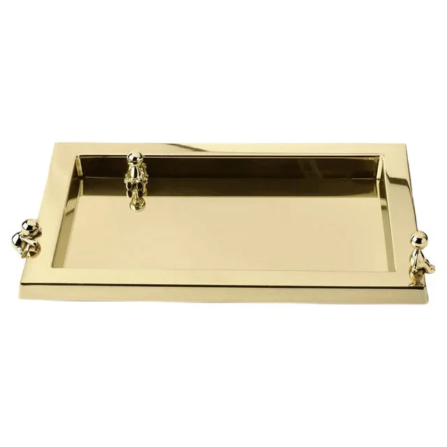 Omini Tray in Polished Brass by Stefano Giovannoni