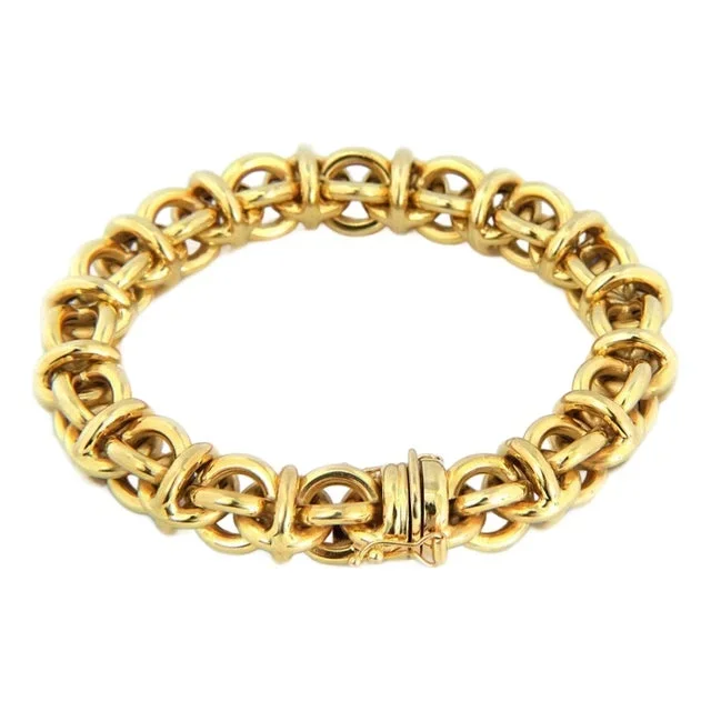 Open Round 14k Yellow Gold Link Bracelet