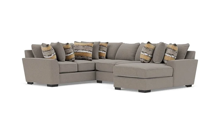 Oracle Tux Loveseat Chaise Sectional in Cooper Platinum, Right Facing