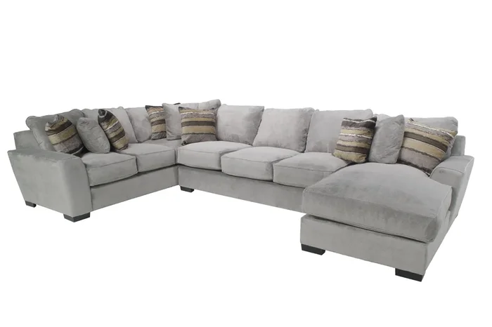 Oracle Tux Sofa Chaise Sectional in Cooper Platinum, Right Facing, Down