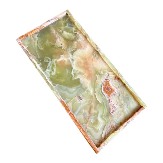 Organic Modern Green Onyx Dresser Tray