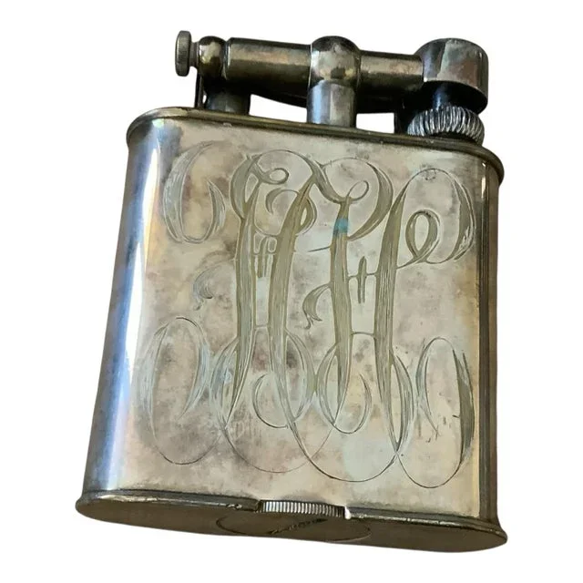 Original 1928 Dunhill Lift Arm Lighter With Wind Screen London Table Lighter