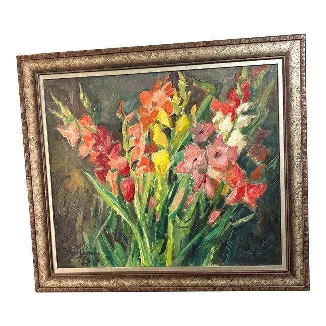 Original Framed Floral Oil Painting