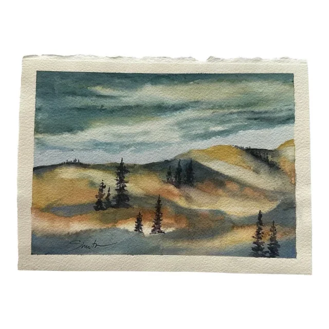 Original Watercolor Landscape “On the Mountains”