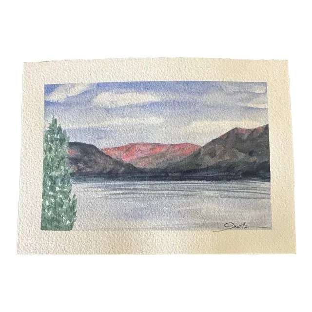 Original Watercolor Painting “Pink Swiss”